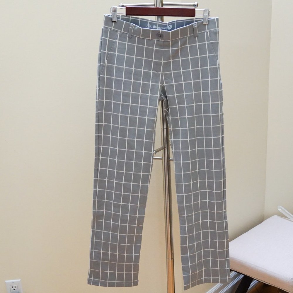 NWT Betabrand Grey Windowpane Yoga Dress Pant